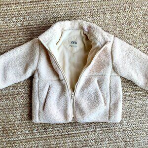 Zara Polar Fleece Jacket in Ecru 2-3Y